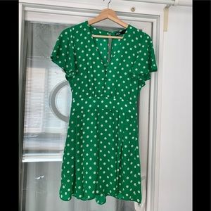 Zara green polka dot summer dress